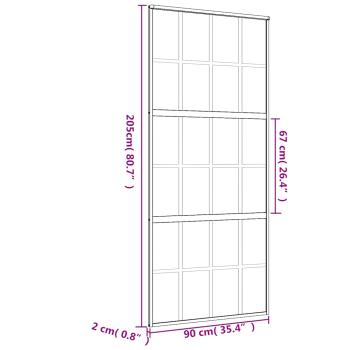 Schiebetür Golden 90x205 cm Matt ESG-Glas und Aluminium