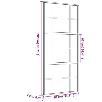 Schiebetür Golden 90x205 cm Matt ESG-Glas und Aluminium