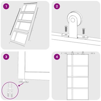 Schiebetür Golden 102,5x205 cm Matt ESG-Glas und Aluminium