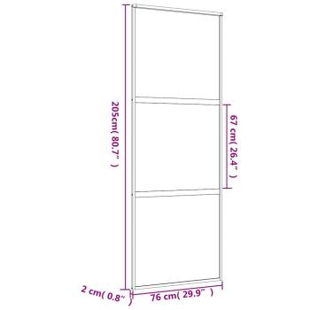 Schiebetür Golden 76x205 cm ESG-Klarglas und Aluminium