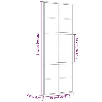 Schiebetür Golden 76x205 cm Matt ESG-Glas und Aluminium