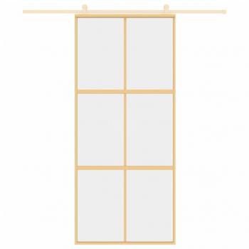 Schiebetür Golden 90x205 cm ESG-Klarglas und Aluminium