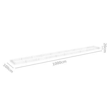  Gabionen-Hochbeet Verzinkter Stahl 1000x100x20 cm