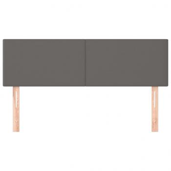 Kopfteile 2 Stk. Grau 72x5x78/88 cm Kunstleder