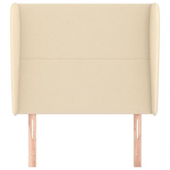 Kopfteil mit Ohren Creme 103x23x118/128 cm Stoff