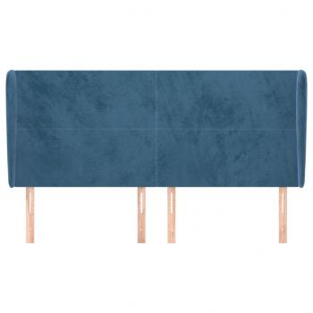 Kopfteil mit Ohren Dunkelblau 163x23x118/128 cm Samt