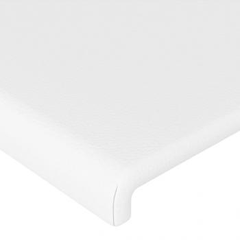 LED Kopfteil Weiß 163x16x78/88 cm Kunstleder