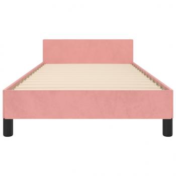 Bettgestell mit Kopfteil Rosa 90x190 cm Samt