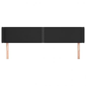 Kopfteil mit Ohren Schwarz 183x16x78/88 cm Kunstleder
