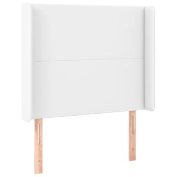 Boxspringbett mit Matratze & LED Weiß 80x200 cm Kunstleder