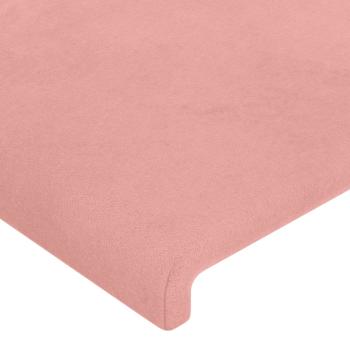 LED Kopfteil Rosa 160x5x78/88 cm Samt