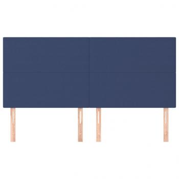 Kopfteile 4 Stk. Blau 80x5x78/88 cm Stoff