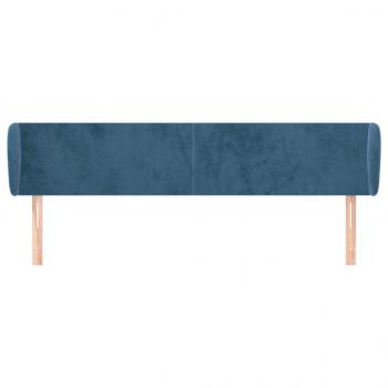 Kopfteil mit Ohren Dunkelblau 183x23x78/88 cm Samt