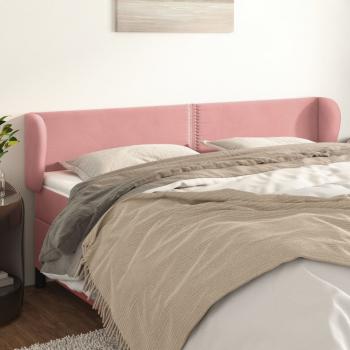ARDEBO.de - Kopfteil mit Ohren Rosa 183x23x78/88 cm Samt