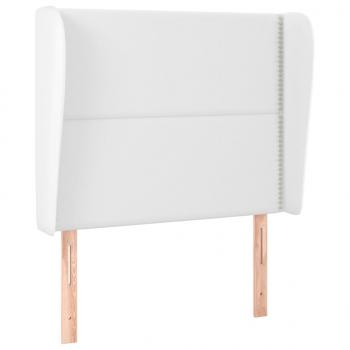 Kopfteil mit Ohren Weiß 93x23x118/128 cm Kunstleder