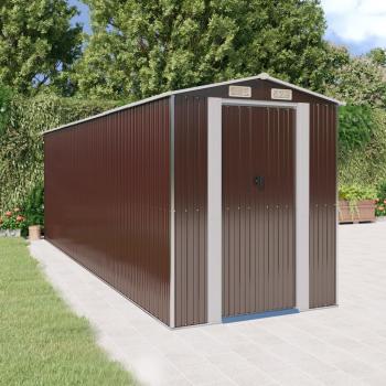 ARDEBO.de - Geräteschuppen Dunkelbraun 192x606x223 cm Verzinkter Stahl