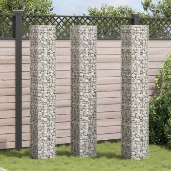 Gabionen-Hochbeete 3 Stk. 30x30x200 cm Eisen