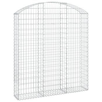 Gabione mit Hochbogen 150x30x160/180 cm Verzinktes Eisen
