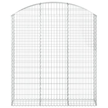 Gabione mit Hochbogen 150x30x160/180 cm Verzinktes Eisen