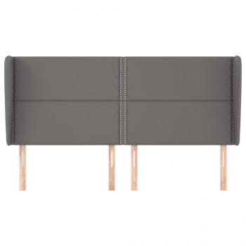 Kopfteil mit Ohren Grau 163x23x118/128 cm Kunstleder