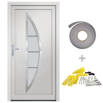 Haustür Weiß 108x208 cm PVC