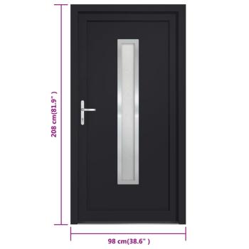 Haustür Anthrazit 98x208 cm PVC