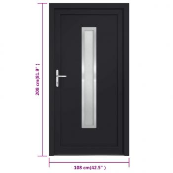 Haustür Anthrazit 108x208 cm PVC