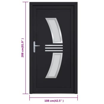 Haustür Anthrazit 108x208 cm PVC