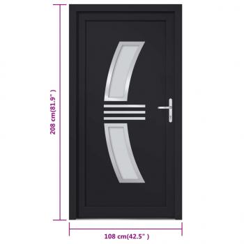 Haustür Anthrazit 108x208 cm PVC
