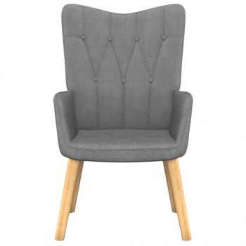 Relaxsessel mit Hocker Dunkelgrau Stoff
