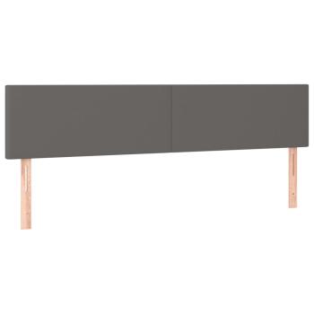 Boxspringbett mit Matratze Grau 160x200 cm Kunstleder
