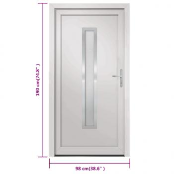 Haustür Weiß 98x190 cm PVC