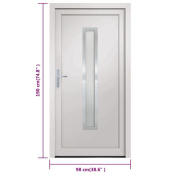 Haustür Weiß 98x190 cm PVC