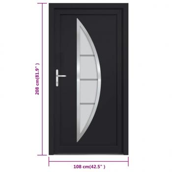 Haustür Anthrazit 108x208 cm PVC
