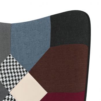 Schaukelstuhl mit Hocker Patchwork Stoff