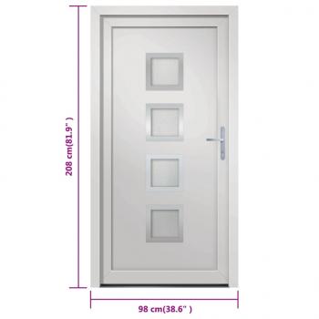 Haustür Weiß 98x208 cm PVC