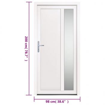 Haustür Weiß 98x200 cm PVC