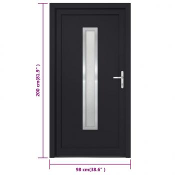 Haustür Anthrazit 98x200 cm PVC