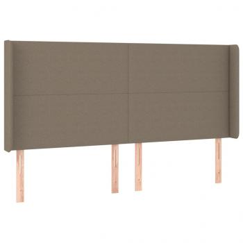 Boxspringbett mit Matratze & LED Taupe 160x200 cm Stoff