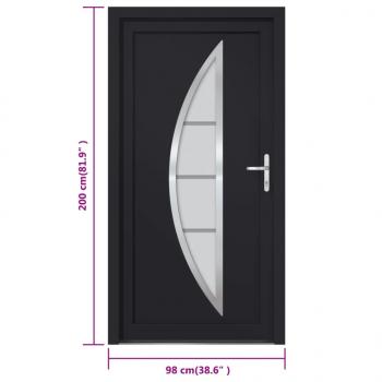 Haustür Anthrazit 98x200 cm PVC