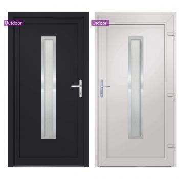 Haustür Anthrazit 98x208 cm PVC