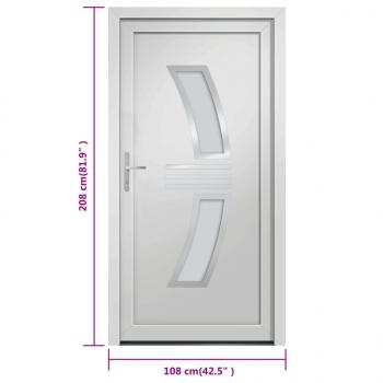Haustür Weiß 108x208 cm PVC