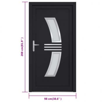 Haustür Anthrazit 98x208 cm PVC
