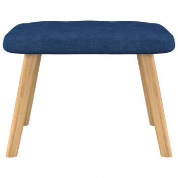 Relaxsessel mit Hocker Blau Stoff