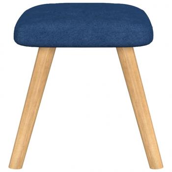 Relaxsessel mit Hocker Blau Stoff