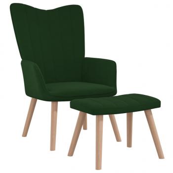 ARDEBO.de - Relaxsessel mit Hocker Dunkelgrün Samt