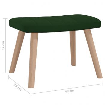 Relaxsessel mit Hocker Dunkelgrün Samt