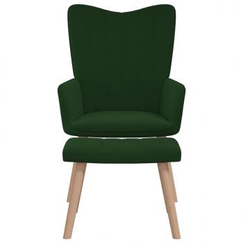 Relaxsessel mit Hocker Dunkelgrün Samt