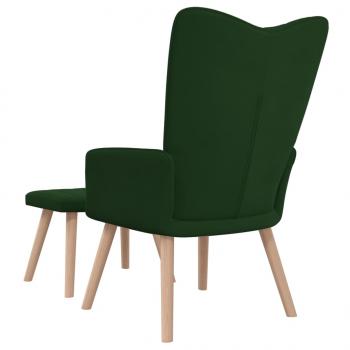 Relaxsessel mit Hocker Dunkelgrün Samt