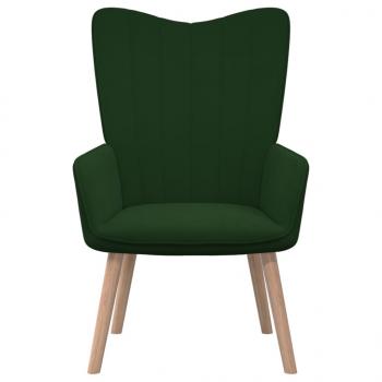 Relaxsessel mit Hocker Dunkelgrün Samt
